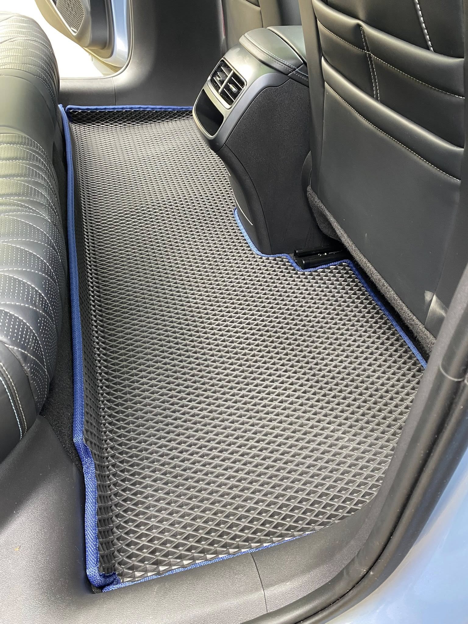 Black mats with blue trim