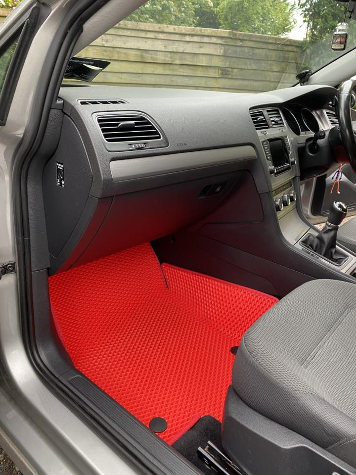 VW Golf with red EVA mats