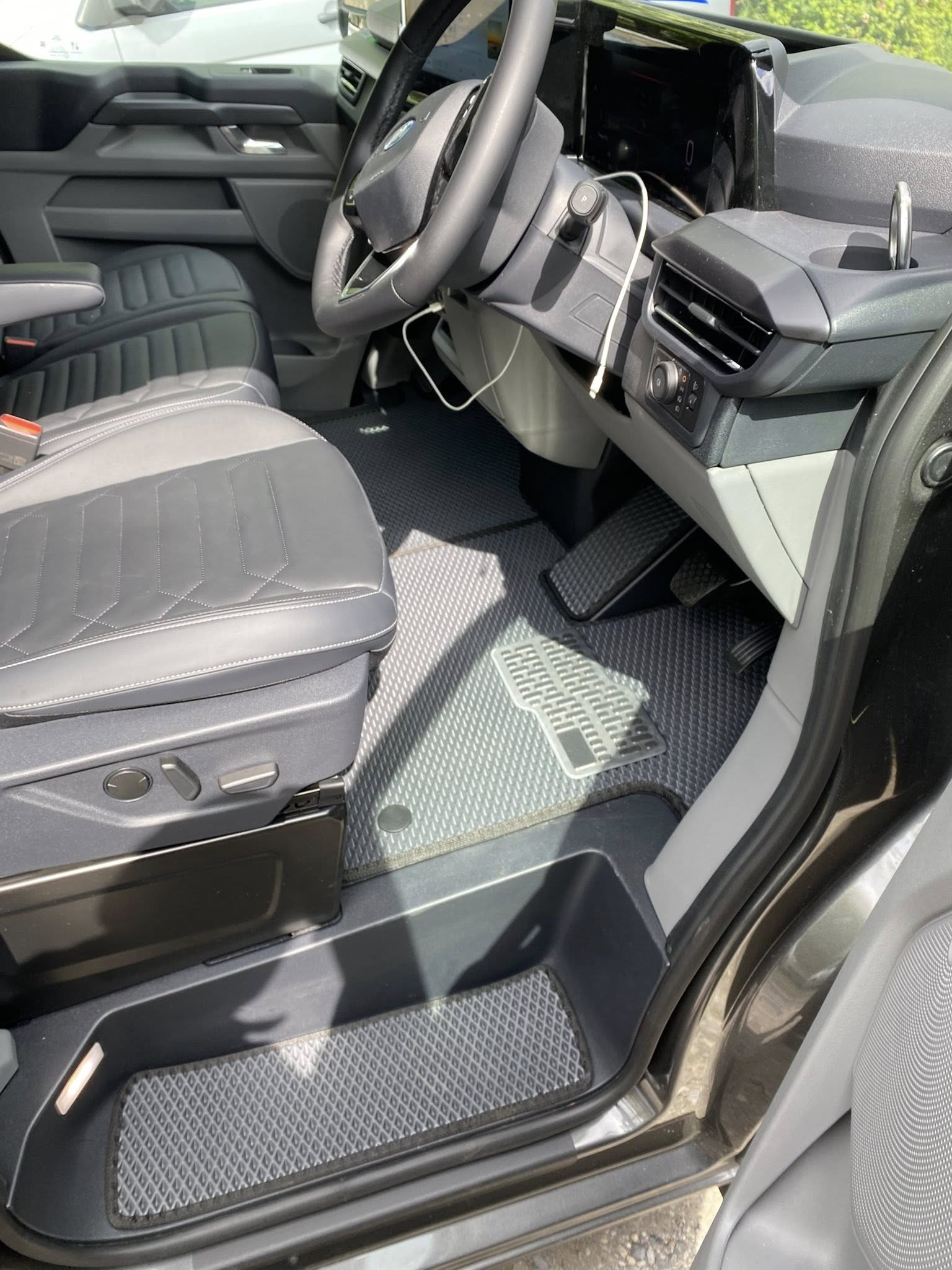 Van interior with EVA mats