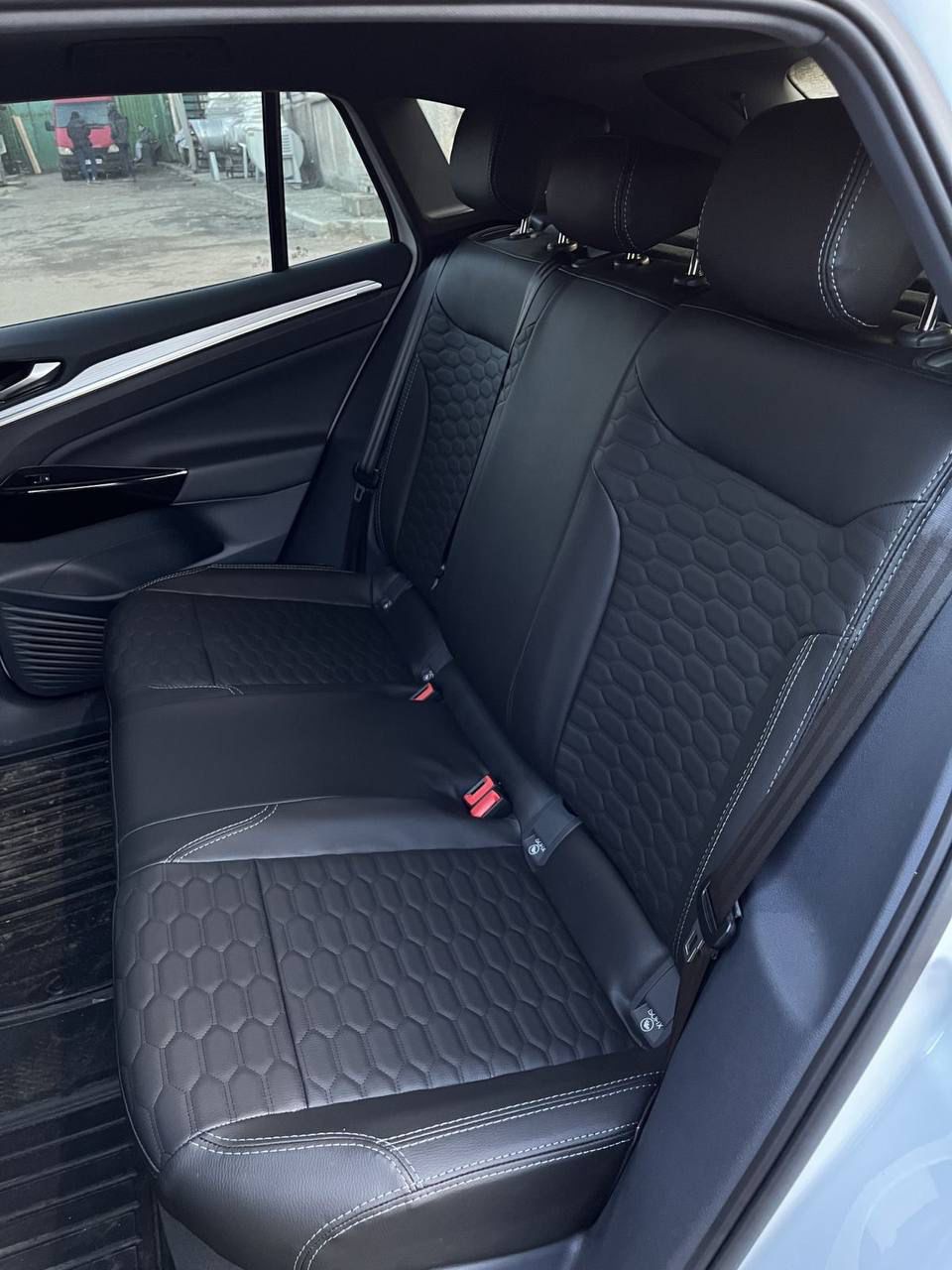 Before — standard fabric seat
